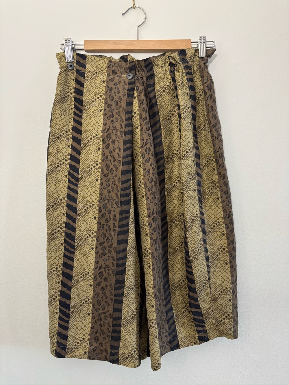 Diane Gilman Vintage 100% Silk Mixed Animal Print Midi Skirt